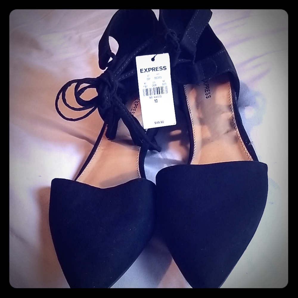 Express Black Lace Flat Sandals